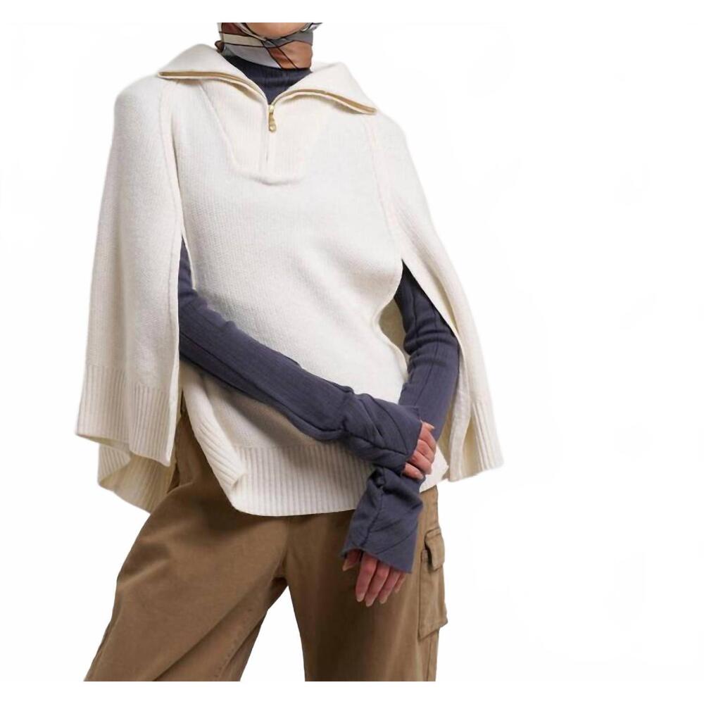 NEW ECHO texture knit cape in vanilla